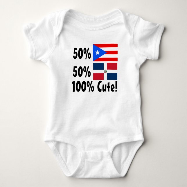Dominikaner 100% 50% Puertorikaner-50% niedlich Baby Strampler (Vorderseite)