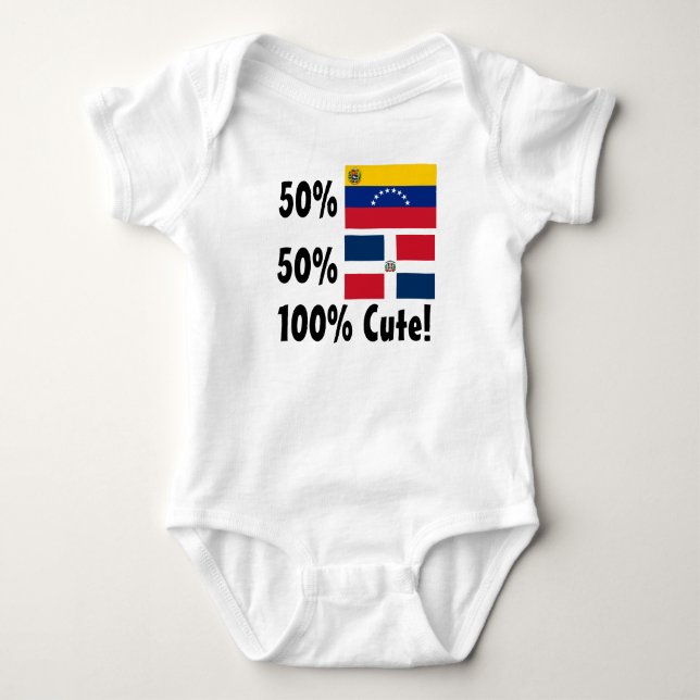 Dominikaner 100% 50% Venezolaner-50% niedlich Baby Strampler (Vorderseite)
