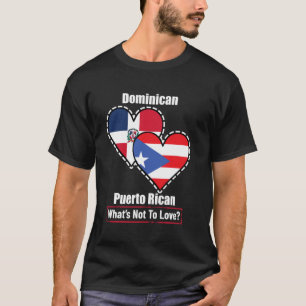 Dominikanisch Puerto-ricanisches Herz Flaggen Was T-Shirt