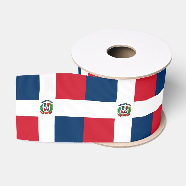 Dominikanische Flagge & Dominikanische Republik -  Ripsband (Spule)