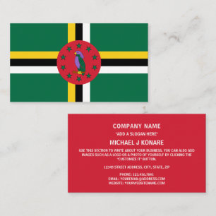 Dominikanische Flagge, Flagge Dominicas Visitenkarte
