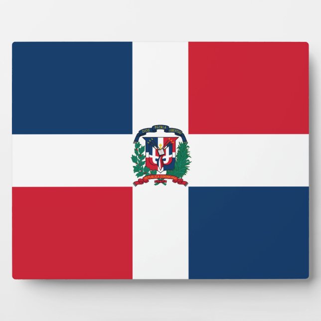 Dominikanische Flagge Fotoplatte (Vorderseite)