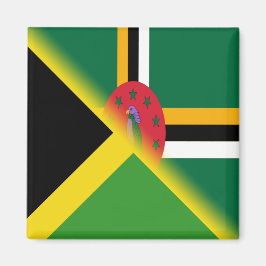 Dominikanische Flagge Jamaikas | Half Jamaica Domi Magnet