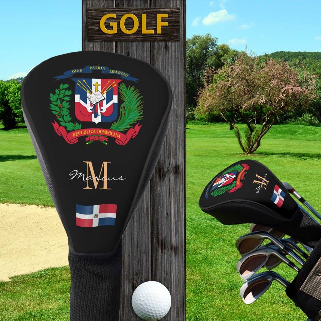 Dominikanische Flagge Mit Monogramm Golfklubs Abde Golf Headcover (Von Creator hochgeladen)