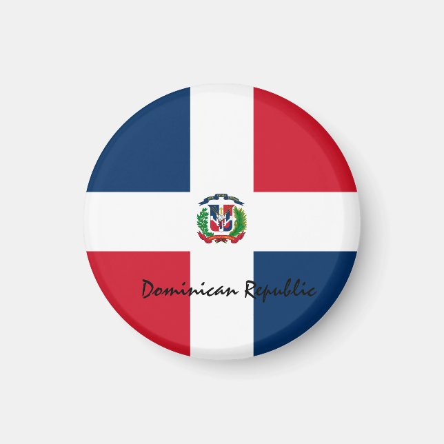Dominikanische Flagge & Südamerika - Reise-/Sportf Magnet (Vorne)