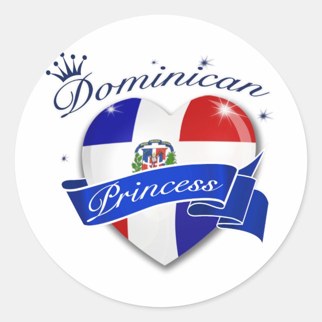 Dominikanische Prinzessin Runder Aufkleber (Vorderseite)