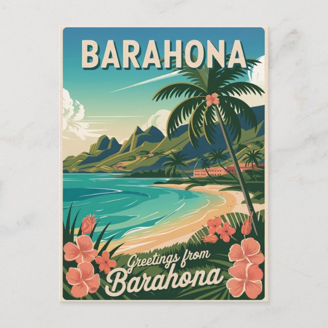 Dominikanische Republik Barahona Vintag Postkarte (Vorderseite)