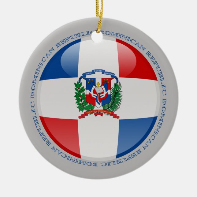 Dominikanische Republik-Blasen-Flagge Keramik Ornament (Vorne)