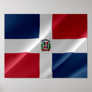 Dominikanische Republik - Dominikanische Flagge - Poster