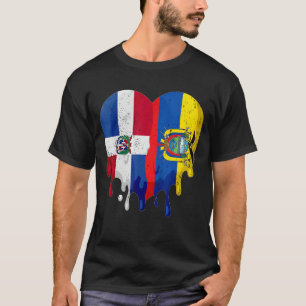 Dominikanische Republik Ecuador Flaggenstaat Herz T-Shirt