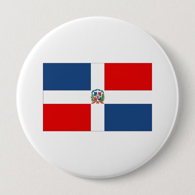 Dominikanische Republik-Flagge Button (Vorderseite)