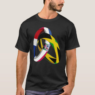 Dominikanische Republik Flagge Jamaika Grosse Ring T-Shirt