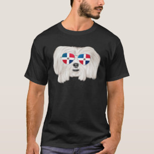 Dominikanische Republik Flagge Malteser Hund Tasch T-Shirt