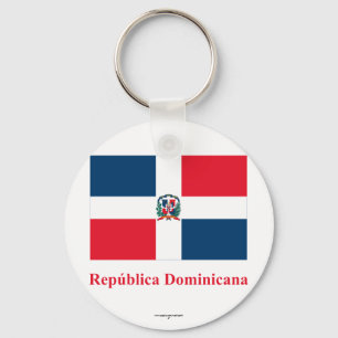 Dominikanische Republik-Flagge mit Namen auf Schlüsselanhänger