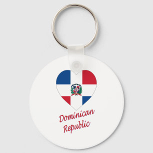 Dominikanische Republik-Flaggen-Herz mit Namen Schlüsselanhänger