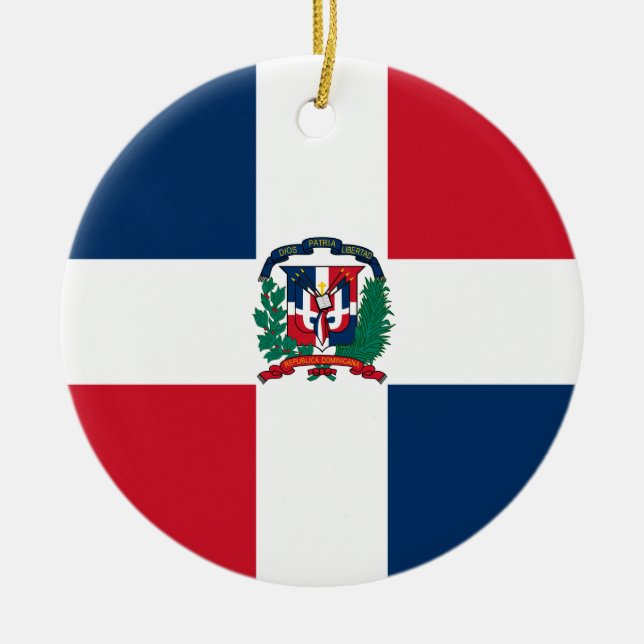 Dominikanische Republik-Flaggen-Verzierung Keramikornament (Vorne)