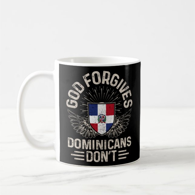 Dominikanische Republik Flaggengott Vergibt Domini Kaffeetasse (Links)