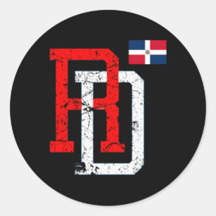 Dominikanische Republik Flaggenstaat Dominikanisch Runder Aufkleber