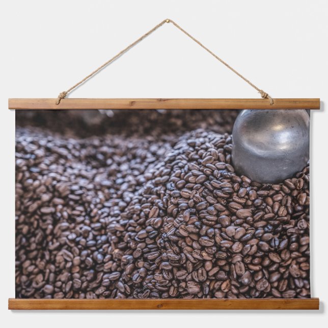 Dominikanische Republik Kaffeebohnen Wandteppich Mit Holzrahmen (Vorne)