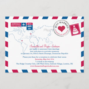 Dominikanische Republik Luftpost Nach Hochzeit Einladung