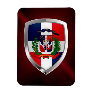 Dominikanische Republik Mettalic Emblem Magnet