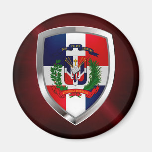 Dominikanische Republik Mettalic Emblem Magnet
