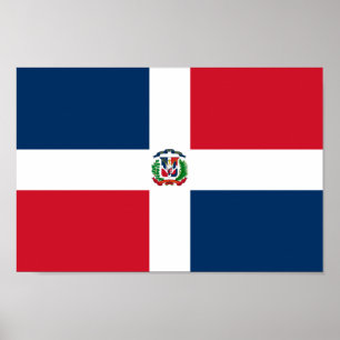 Dominikanische Republik-nationale Weltflagge Poster