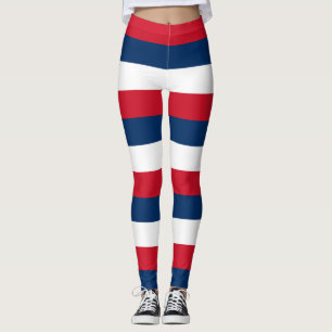 Dominikanische Republik Nationalflagge Farben Gest Leggings