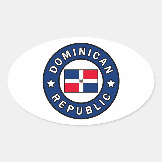 Dominikanische Republik Ovaler Aufkleber (Vorderseite)