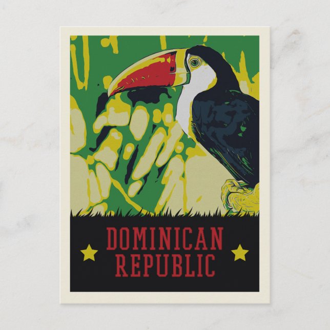 Dominikanische Republik - phantastische tukanische Postkarte (Vorderseite)
