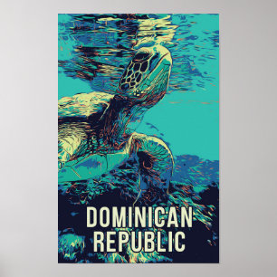 Dominikanische Republik phantastischer Meeresschil Poster