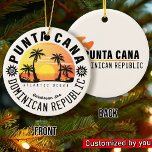 Dominikanische Republik Punta Cana - Retro Souveni Keramik Ornament<br><div class="desc">Dieses Retro Punta Cana der Dominikanischen Republik Vintage Design ist ein großartiges Weihnachtsgeschenk für Liebhaber des Strandes von Punta Cana. Das Retro Sommercamp ist ein perfektes Geschenk für Reisende und Liebhaber von tropischen Reisezielen.</div>