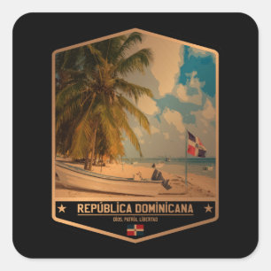 Dominikanische Republik Quadratischer Aufkleber