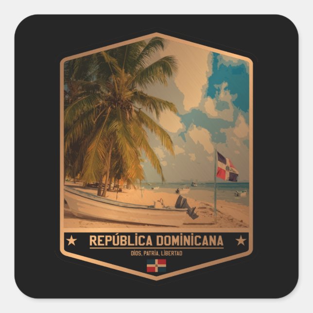 Dominikanische Republik Quadratischer Aufkleber (Vorderseite)