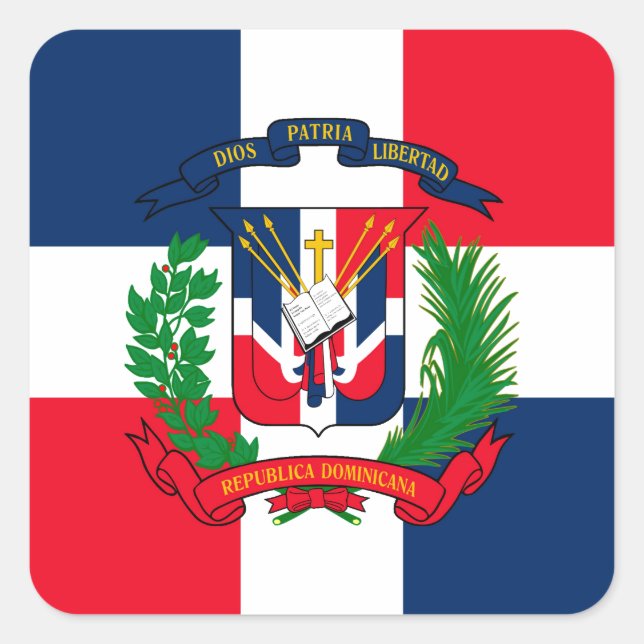 Dominikanische Republik Quadratischer Aufkleber (Vorderseite)