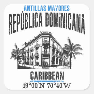 Dominikanische Republik Quadratischer Aufkleber