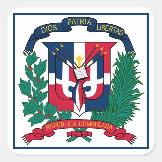 Dominikanische Republik Quadratischer Aufkleber (Vorderseite)