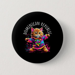 Dominikanische Republik Quirky Funny Colorful Danc Button