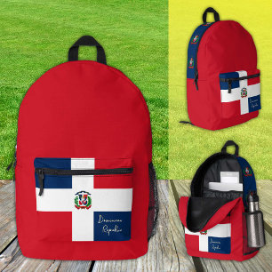 Dominikanische Republik, roter Rucksack, Dominikan Bedruckter Rucksack
