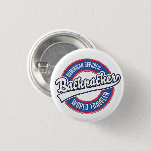 Dominikanische Republik Rucksacktourist Welt Reise Button