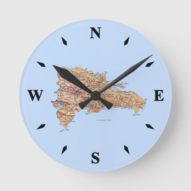 Dominikanische Republik Runde Wanduhr (Vorderseite)