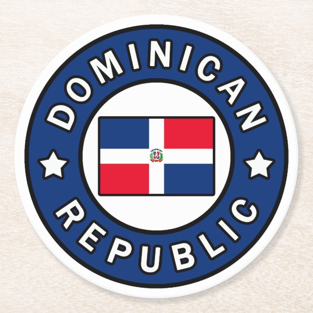 Dominikanische Republik Runder Pappuntersetzer (Vorderseite)