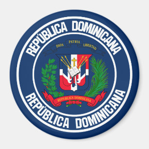 Dominikanische Republik-rundes Emblem Magnet