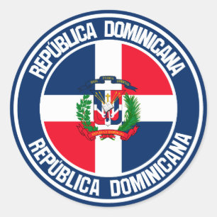 Dominikanische Republik-rundes Emblem Runder Aufkleber