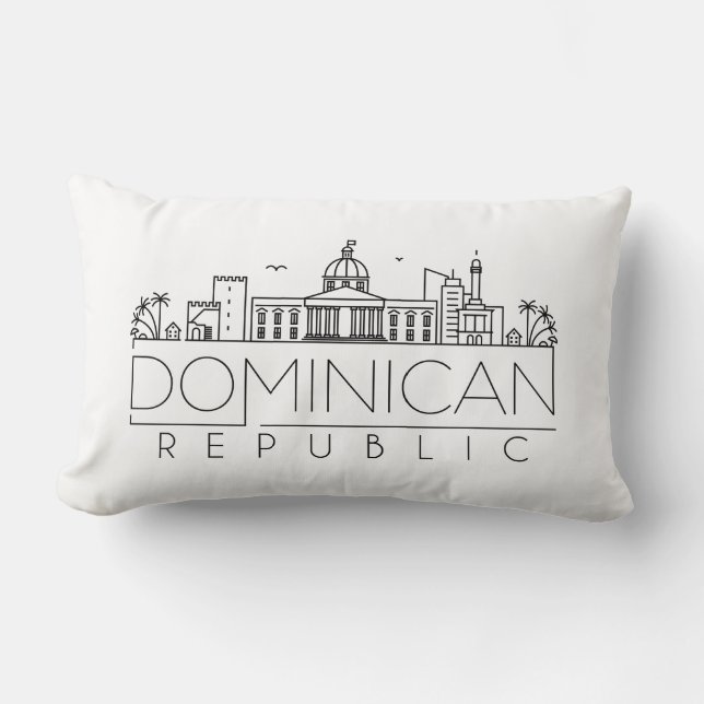 Dominikanische Republik Skyline Lendenkissen (Vorderseite)