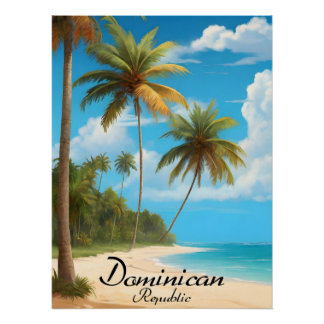 Dominikanische Republik Strand Reiseplakat Poster