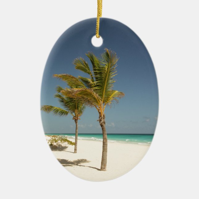 Dominikanische Republik-tropischer Strand Keramik Ornament (Vorne)