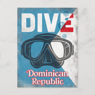 Dominikanische Republik Vintage Tauchmaske Postkarte