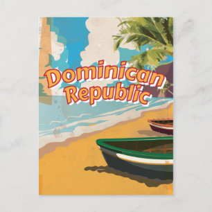Dominikanische Republik Vintage-Urlaubsposter Postkarte