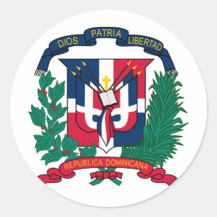 Dominikanische Republik-Wappen TUN Runder Aufkleber